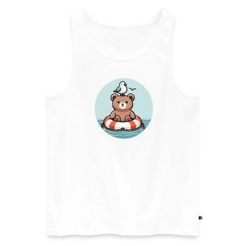 Bouée de sauvetage de sauveteur - Débardeur bio Premium Homme - blanc - Devant - Michal (187cm)