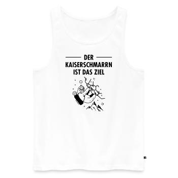 Der Kaiserschmarrn Ist Das Ziel - Faultier Berge - Männer Premium Bio Tank Top - Weiß - Vorne - Michal (187cm)