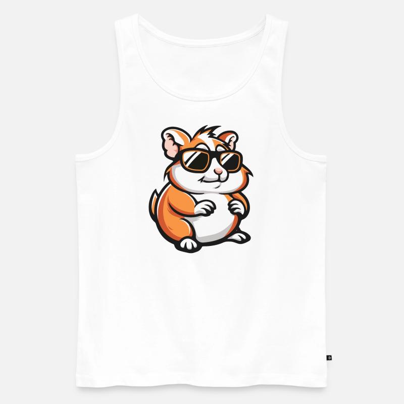 Hamster Comic Cool - Männer Premium Bio Tank Top - Weiß