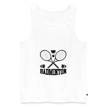 Badminton Sports - Débardeur bio Premium Homme - blanc - Devant - AI Model Male 178 light (178cm)