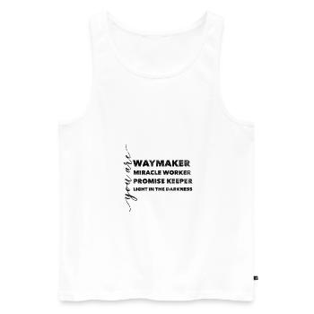 Waymaker Miracle Worker Promise Christlich Glaube - Männer Premium Bio Tank Top - Weiß - Vorne - AI Model Male 178 light (178cm)