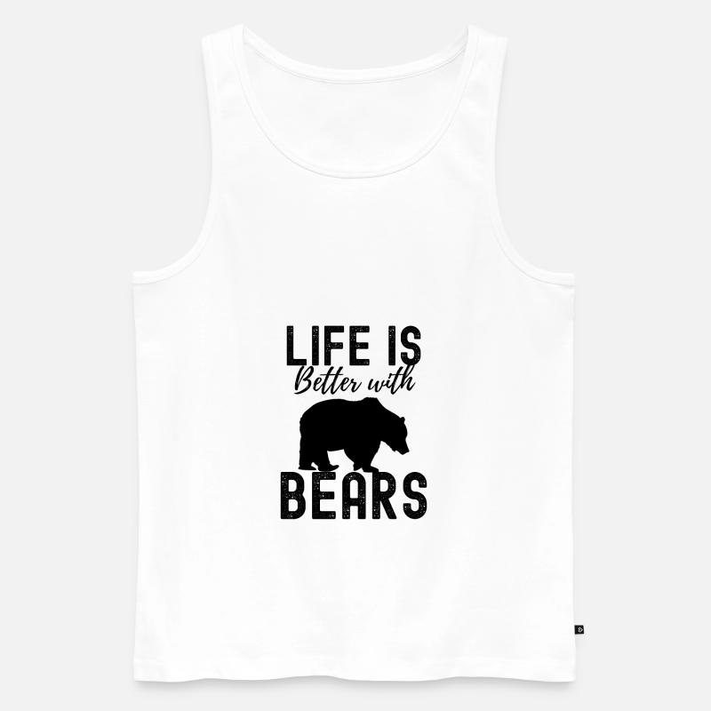 Bär - Männer Premium Bio Tank Top - Weiß