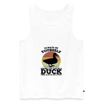 Ente - Männer Premium Bio Tank Top - Weiß - Vorne - Michal (187cm)