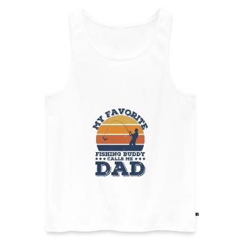 Angling - Men's Premium Organic Tank Top - white - Front - AI Model Male 178 light (178cm)