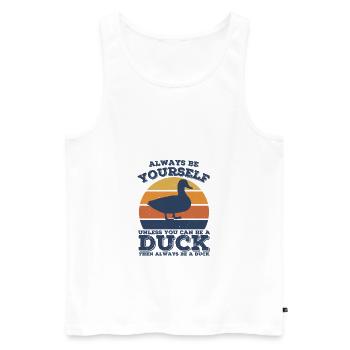 Ente - Männer Premium Bio Tank Top - Weiß - Vorne - Michal (187cm)