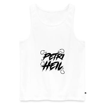 Petri Heil Fischen - Männer Premium Bio Tank Top - Weiß - Vorne - AI Model Male 178 light (178cm)