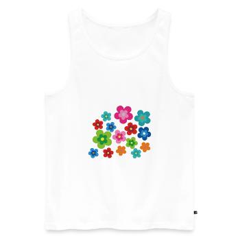 Hippie Blumen Flower Power Geschenk 70er Love - Männer Premium Bio Tank Top - Weiß - Vorne - Michal (187cm)