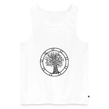Tree Of Life Mandala Celtic, Vikings, Norse - Men's Premium Organic Tank Top - white - Front - AI Model Male 178 light (178cm)