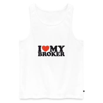 J’aime ma chemise Broker Heart - Débardeur bio Premium Homme - blanc - Devant - Michal (187cm)