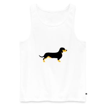 Dackel - Männer Premium Bio Tank Top - Weiß - Vorne - AI Model Male 178 light (178cm)