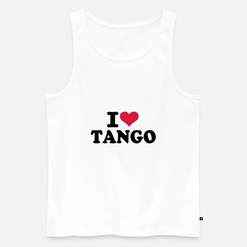 I love Tango - Männer Premium Bio Tank Top - Weiß