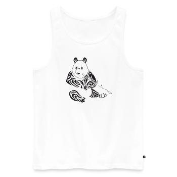 Stammes-Panda - Männer Premium Bio Tank Top - Weiß - Vorne - AI Model Male 178 light (178cm)