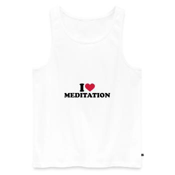 meditation - Men's Premium Organic Tank Top - white - Front - AI Model Male 178 light (178cm)