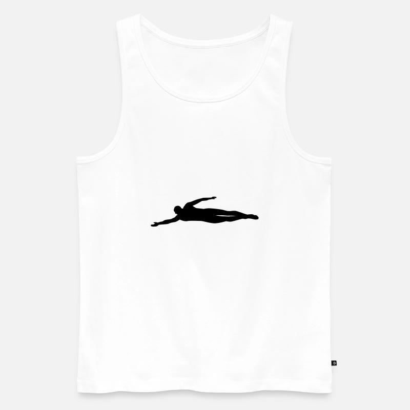 Schwimmen - Männer Premium Bio Tank Top - Weiß