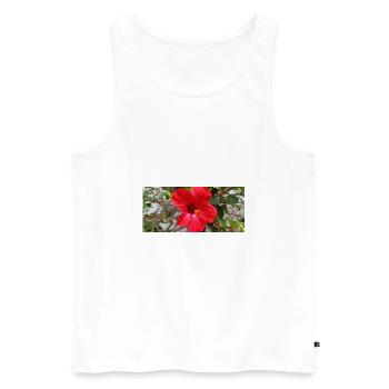 Kanarische Blume - Männer Premium Bio Tank Top - Weiß - Vorne - Michal (187cm)