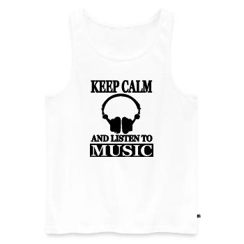 Écouter de la musique Musiciens École de musique Cadeau Casque - Débardeur bio Premium Homme - blanc - Devant - Michal (187cm)