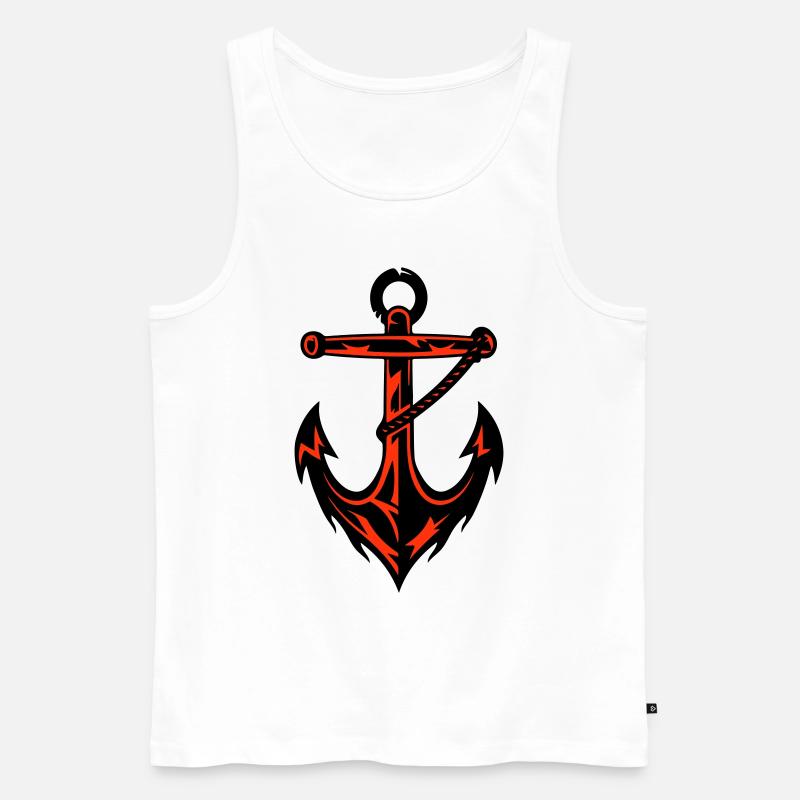 Anker Hafen Icon - Männer Premium Bio Tank Top - Weiß