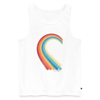 Running Shirt Tracklife Vintage - Men's Premium Organic Tank Top - white - Front - Michal (187cm)