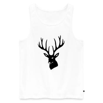 stag deer moose elk antler antlers horn horns - Men's Premium Organic Tank Top - white - Front - AI Model Male 178 light (178cm)