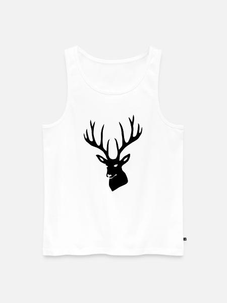Hirsch Geweih Hirschgeweih Hirschkopf - Männer Premium Bio Tank Top - Weiß