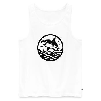 Cooles Haifisch Design für den Hai Fan - Männer Premium Bio Tank Top - Weiß - Vorne - AI Model Male 178 light (178cm)