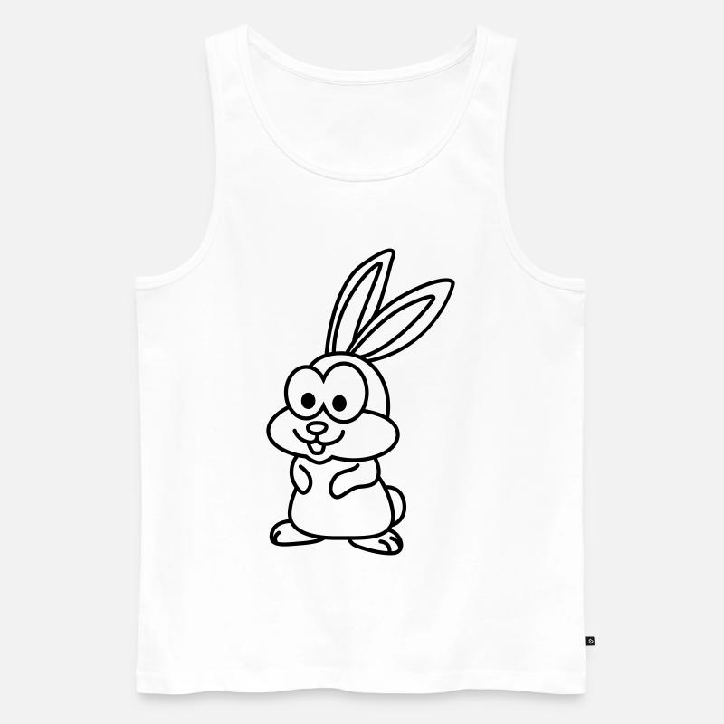 Hase Comic Tier - Männer Premium Bio Tank Top - Weiß