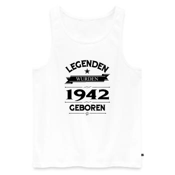1942 - Männer Premium Bio Tank Top - Weiß - Vorne - Michal (187cm)