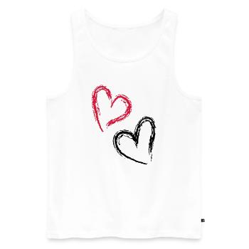 double coeur - Débardeur bio Premium Homme - blanc - Devant - AI Model Male 178 light (178cm)