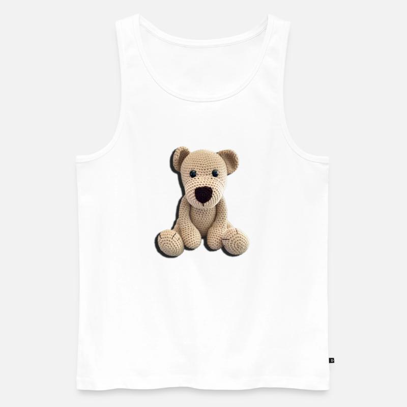 Teddy - Teddybär - Knopfaugen - Männer Premium Bio Tank Top - Weiß