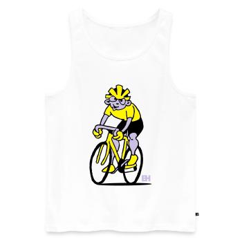 Cycliste - Cyclisme - Débardeur bio Premium Homme - blanc - Devant - AI Model Male 178 light (178cm)