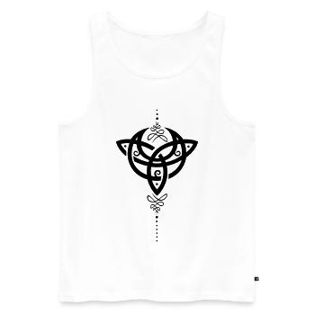 Lune celtique, croissant de lune avec le symbole de la Trinité. - Débardeur bio Premium Homme - blanc - Devant - Michal (187cm)
