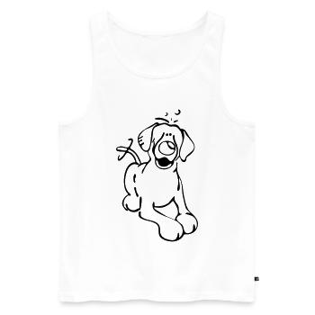 Labrador Retriever - dog - chien - Débardeur bio Premium Homme - blanc - Devant - Michal (187cm)