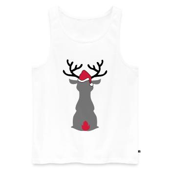 Orignal avec chapeau de Noël - Débardeur bio Premium Homme - blanc - Devant - Michal (187cm)