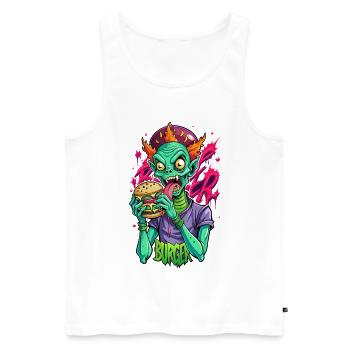 Burger Alien - Männer Premium Bio Tank Top - Weiß - Vorne - Michal (187cm)