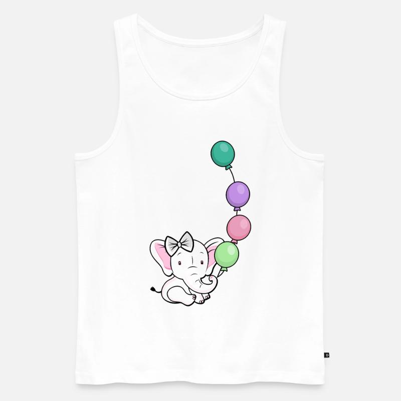 Ballonelefant mit Bogen - Männer Premium Bio Tank Top - Weiß