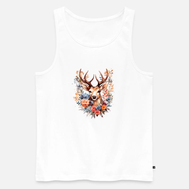 Ersatz Dirndl Hirschgeweih Hirsch - Männer Premium Bio Tank Top - Weiß