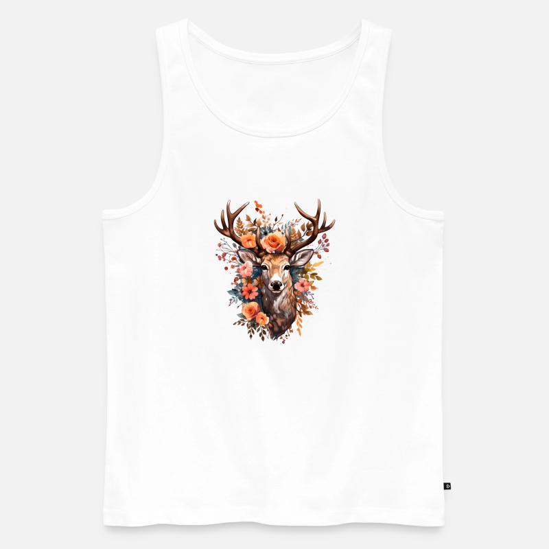 Ersatz Dirndl Hirschgeweih Hirsch - Männer Premium Bio Tank Top - Weiß
