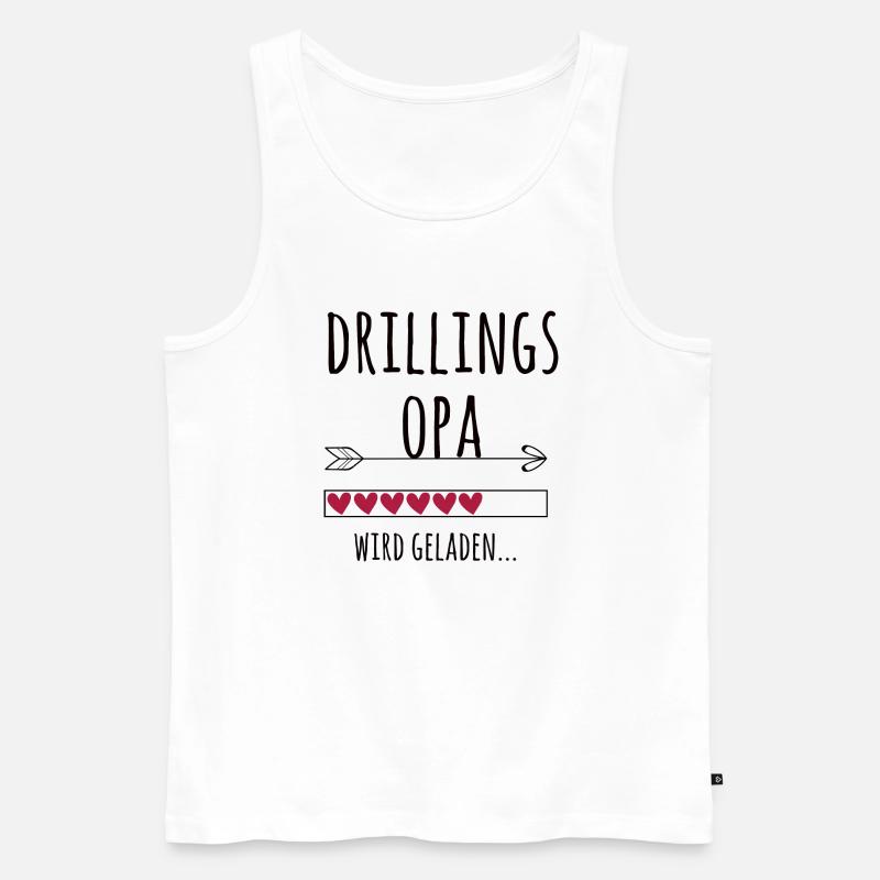 werdender Drillingsopa Schwangerschaft Drillinge - Männer Premium Bio Tank Top - Weiß