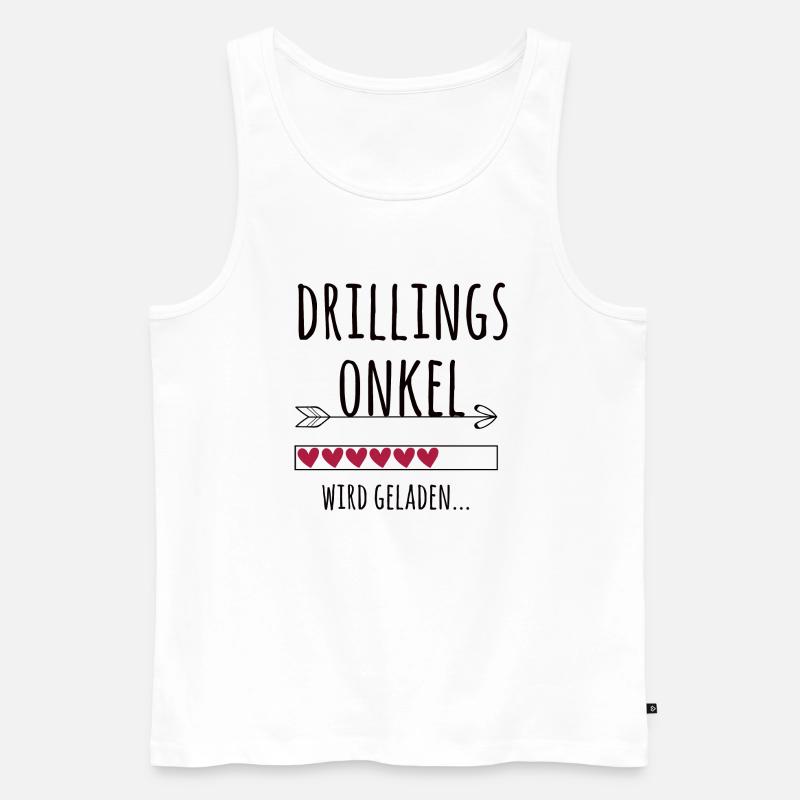 werdender Drillingsonkel Schwangerschaft Drillinge - Männer Premium Bio Tank Top - Weiß