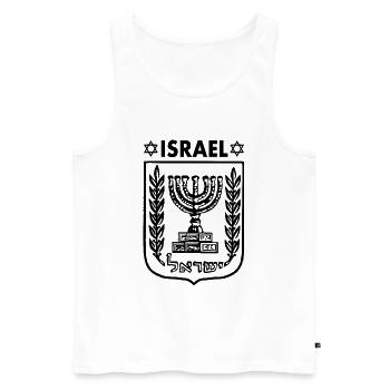 menora wappen von israel Wappen Israels - Männer Premium Bio Tank Top - Weiß - Vorne - Michal (187cm)