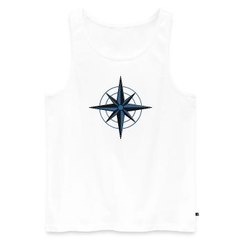 Navigation Kompass Stern Segler und Skipper Boot - Männer Premium Bio Tank Top - Weiß - Vorne - AI Model Male 178 light (178cm)