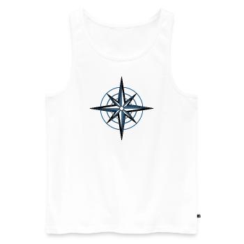 Stern Navigation Kompass Segelboot Yacht Segler - Männer Premium Bio Tank Top - Weiß - Vorne - AI Model Male 178 light (178cm)