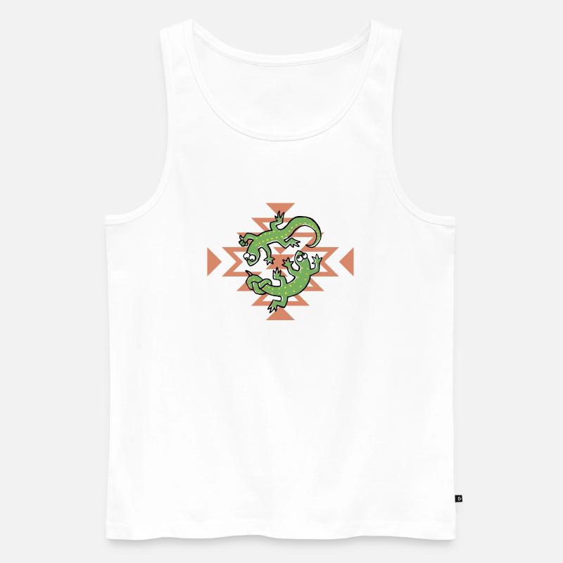 Klettern, Eidechse - Männer Premium Bio Tank Top - Weiß