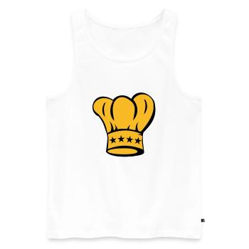 Sternekoch - Koch - Köchin - Kochmütze - Männer Premium Bio Tank Top - Weiß - Vorne - Michal (187cm)