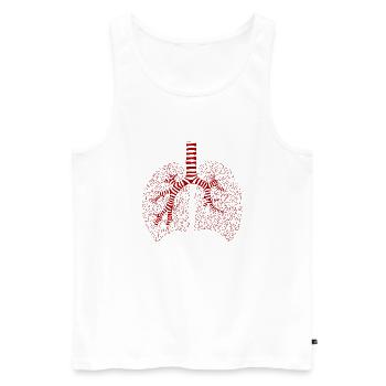Lunge - Männer Premium Bio Tank Top - Weiß - Vorne - Michal (187cm)