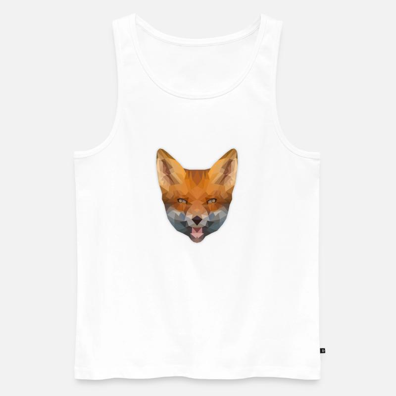 Low Poly Fox - Männer Premium Bio Tank Top - Weiß