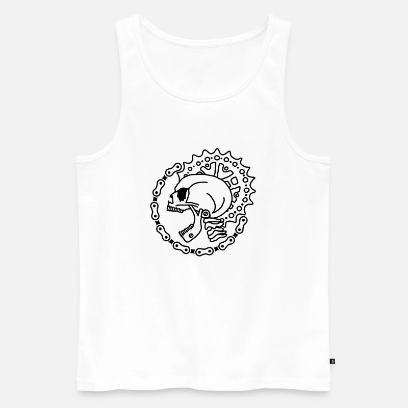 Skull Chain Punk - Black - Männer Premium Bio Tank Top - Weiß