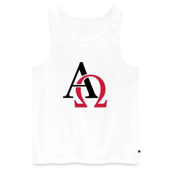 Alpha & Omega - Men's Premium Organic Tank Top - white - Front - AI Model Male 178 light (178cm)