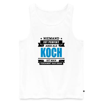 Funshirt Koch - Männer Premium Bio Tank Top - Weiß - Vorne - Michal (187cm)