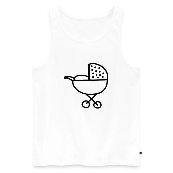Strollers - line - Men's Premium Organic Tank Top - white - Front - AI Model Male 178 light (178cm)